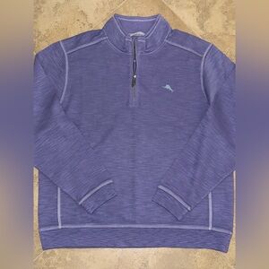 Tommy Bahama Men's Purple Quarter Zip-Up Sweater Shirt XL